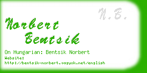 norbert bentsik business card